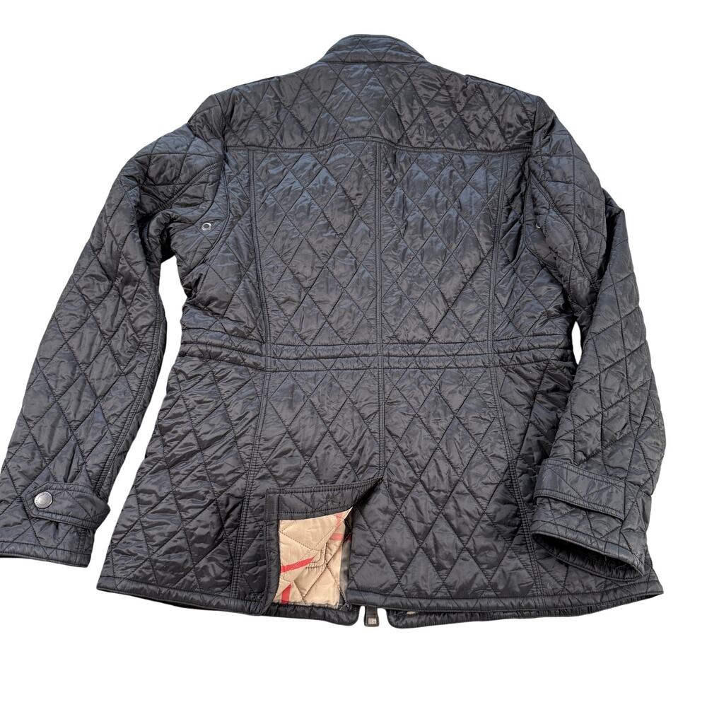 Burberry Brit Quilted Jacket Women XL Black Nova Check Lined Lightweight Coat - Picture 3 of 16
